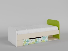 Кровать Твит 1650х750 (Белый/Зеленый/корпус Клен) в Горняке - gornyak.katalogmebeli.com | фото