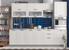 Модульная кухня Капри 2,7 м (Липа белый/Серый) в Горняке - gornyak.katalogmebeli.com | фото