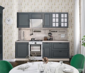 Кухня Регина 24 2,4 м (Серый матовый/Белый) в Горняке - gornyak.katalogmebeli.com | фото