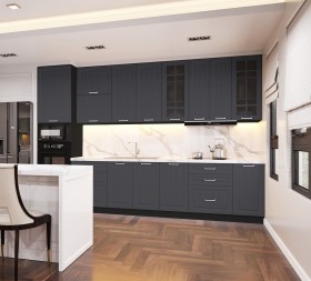 Кухонный гарнитур 1,8м Луксор высокие модули (Клен серый/корпус венге) в Горняке - gornyak.katalogmebeli.com | фото