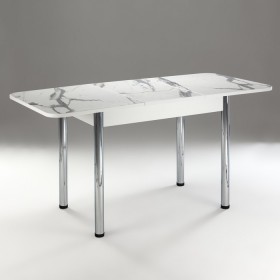 Кухонный стол 1100*700/400 ф 2 Пластик, мрамор белый в Горняке - gornyak.katalogmebeli.com | фото 2