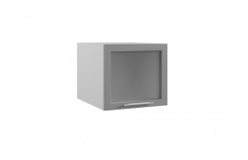 Квадро ГВПГС 500 шкаф верхний горизонтальный глубокий со стеклом высокий (Ваниль кожа/корпус Серый) в Горняке - gornyak.katalogmebeli.com | фото