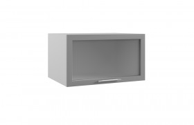 Квадро ГВПГС 800 шкаф верхний горизонтальный глубокий со стеклом высокий (Железо/корпус Серый) в Горняке - gornyak.katalogmebeli.com | фото