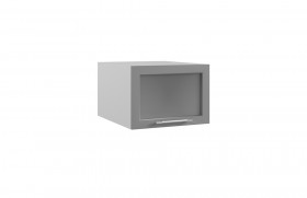 Лофт ГПГС 500 шкаф верхний горизонтальный глубокий со стеклом (Штукатурка белая/корпус Серый) в Горняке - gornyak.katalogmebeli.com | фото