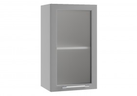 Лофт ПС 400 шкаф верхний со стеклом (Штукатурка белая/корпус Серый) в Горняке - gornyak.katalogmebeli.com | фото