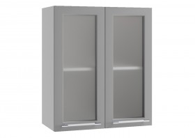 Лофт ПС 600 шкаф верхний со стеклом (Штукатурка белая/корпус Серый) в Горняке - gornyak.katalogmebeli.com | фото