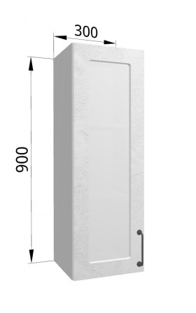Лофт ВПС 300 шкаф верхний со стеклом высокий (Штукатурка белая/корпус Серый) в Горняке - gornyak.katalogmebeli.com | фото