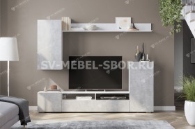 Мебель для гостиной МГС 4 (Белый/Цемент светлый) в Горняке - gornyak.katalogmebeli.com | фото