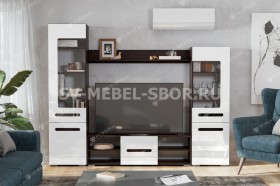 Мебель для гостиной МГС 6 (Исполнение 1/Венге/Белый глянец) в Горняке - gornyak.katalogmebeli.com | фото 1