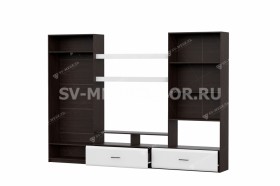 Мебель для гостиной МГС 7 Исполнение 1 Дуб Венге/Белый глянец в Горняке - gornyak.katalogmebeli.com | фото