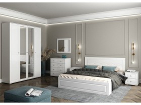 Модульная спальня Барселона (Белый/Белый глянец) в Горняке - gornyak.katalogmebeli.com | фото