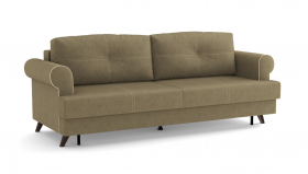 Оливер / диван - кровать 3-х местн. (еврокнижка) (велюр велутто коричневый 23 в Горняке - gornyak.katalogmebeli.com | фото