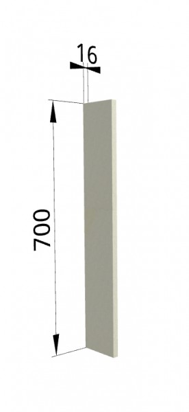 Панель торцевая ПТ 400 Квадро (для шкафа торцевого верхнего) Ваниль кожа в Горняке - gornyak.katalogmebeli.com | фото