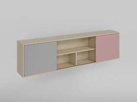 Полка между шкафами 1660 Грэйси (Розовый/Серый/корпус Клен) в Горняке - gornyak.katalogmebeli.com | фото