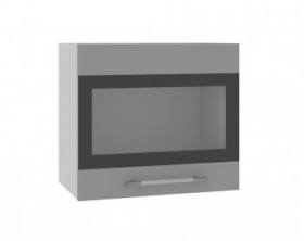 Ройс ВПГСФ 500 Шкаф верхний горизонтальный со стеклом с фотопечатью высокий (Графит софт/корпус Серый) в Горняке - gornyak.katalogmebeli.com | фото