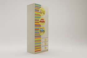 Шкаф 2-х створчатый с ящиками Клаксон (Бежевый/корпус Клен) в Горняке - gornyak.katalogmebeli.com | фото