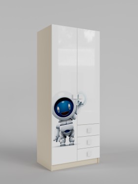 Шкаф 2-х створчатый с ящиками Санни (Белый/корпус Клен) в Горняке - gornyak.katalogmebeli.com | фото
