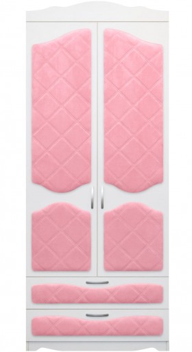 Шкаф 2-х створчатый с ящиками серии Иллюзия 36 Светло-розовый в Горняке - gornyak.katalogmebeli.com | фото