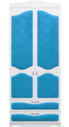 Шкаф 2-х створчатый с ящиками серии Иллюзия 84 Ярко-голубой в Горняке - gornyak.katalogmebeli.com | фото