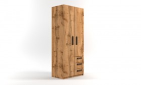 Шкаф 2-х створчатый с ящиками Шервуд (Дуб Вотан) в Горняке - gornyak.katalogmebeli.com | фото