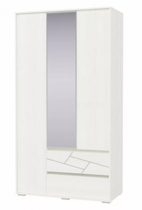 Шкаф 3-х дверный с ящиками Аделина 1200 Рамух белый в Горняке - gornyak.katalogmebeli.com | фото