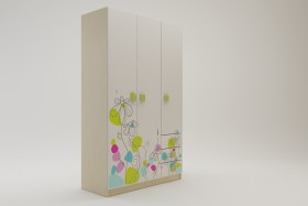 Шкаф 3-х створчатый с ящиками Флёр (Белый/корпус Клен) в Горняке - gornyak.katalogmebeli.com | фото