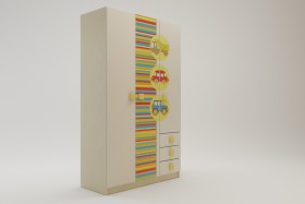 Шкаф 3-х створчатый с ящиками Клаксон (Бежевый/корпус Клен) в Горняке - gornyak.katalogmebeli.com | фото