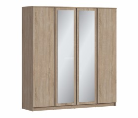 Веста СБ-3082 Шкаф 4х дверный с зеркалами Дуб Сонома в Горняке - gornyak.katalogmebeli.com | фото