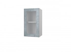Шкаф 40 с витриной Лофт (Камень Оленна/Белый) в Горняке - gornyak.katalogmebeli.com | фото