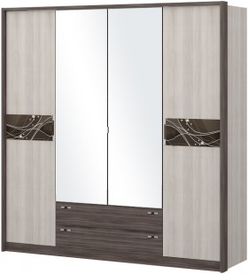 Шкаф четырехстворчатый с зеркалом Шк69.1 Николь в Горняке - gornyak.katalogmebeli.com | фото 1