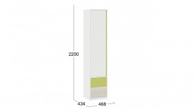 Шкаф для белья комбинированный «Сканди» Дуб Гарден/Белый/Зеленый в Горняке - gornyak.katalogmebeli.com | фото 4