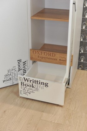 Шкаф для белья «Оксфорд» (Ривьера/Белый с рисунком) в Горняке - gornyak.katalogmebeli.com | фото 4