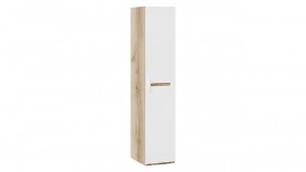 Шкаф для белья с 1-ой дверью «Фьюжн» Дуб Делано/Белый глянец в Горняке - gornyak.katalogmebeli.com | фото