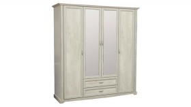 Шкаф для одежды "Сохо" (бетон пайн белый/2 ящика/зеркало) в Горняке - gornyak.katalogmebeli.com | фото 1
