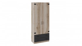 Шкаф для одежды комбинированный «Окланд» (Фон Черный/Дуб Делано) в Горняке - gornyak.katalogmebeli.com | фото 1
