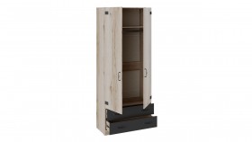 Шкаф для одежды комбинированный «Окланд» (Фон Черный/Дуб Делано) в Горняке - gornyak.katalogmebeli.com | фото 2