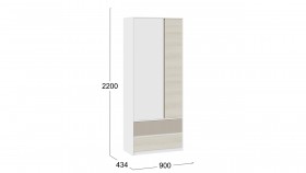 Шкаф для одежды комбинированный «Сканди» Дуб Гарден/Белый/Глиняный серый в Горняке - gornyak.katalogmebeli.com | фото 4