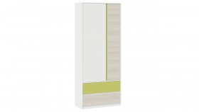 Шкаф для одежды комбинированный «Сканди» Дуб Гарден/Белый/Зеленый в Горняке - gornyak.katalogmebeli.com | фото 1