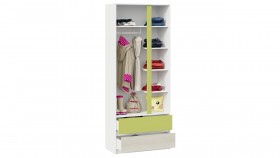 Шкаф для одежды комбинированный «Сканди» Дуб Гарден/Белый/Зеленый в Горняке - gornyak.katalogmebeli.com | фото 4