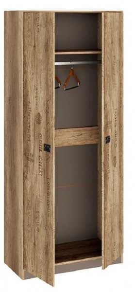 Шкаф для одежды «Пилигрим» (Дуб Каньон светлый, Фон серый) в Горняке - gornyak.katalogmebeli.com | фото 2