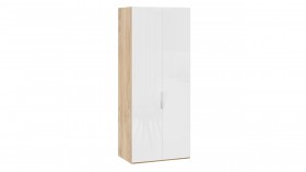 Шкаф для одежды с 2 глухими дверями «Эмбер» Яблоня Беллуно/Белый глянец в Горняке - gornyak.katalogmebeli.com | фото 1