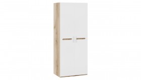 Шкаф для одежды с 2-мя дверями «Фьюжн» Дуб Делано/Белый глянец в Горняке - gornyak.katalogmebeli.com | фото 1