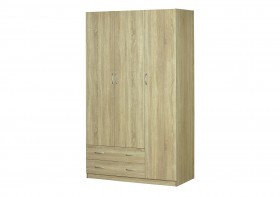 Шкаф для платья и белья 3-х дверный без зеркала Дуб Сонома в Горняке - gornyak.katalogmebeli.com | фото