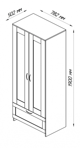 Шкаф двухдверный Сириус с 1 ящиком белый в Горняке - gornyak.katalogmebeli.com | фото 2