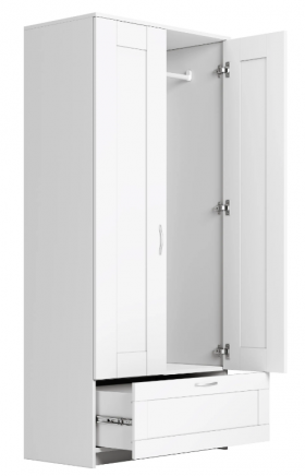 Шкаф двухдверный Сириус с 1 ящиком белый в Горняке - gornyak.katalogmebeli.com | фото 3