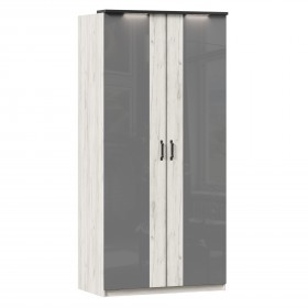 Техно ЛД 678.130.000.007 Шкаф 2-хстворчатый с комбинированными дверями (Дуб Крафт белый/Серый шифер) в Горняке - gornyak.katalogmebeli.com | фото