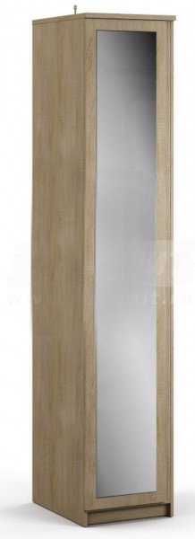 Веста СБ-2260 Шкаф 1 дверный с зеркалом Дуб Сонома в Горняке - gornyak.katalogmebeli.com | фото