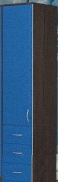 Шкаф-пенал №2 (закрытый) Бодего темный/Голубой в Горняке - gornyak.katalogmebeli.com | фото