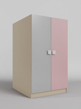 Шкаф под кровать второго яруса Грэйси (Розовый/Серый/корпус Клен) в Горняке - gornyak.katalogmebeli.com | фото