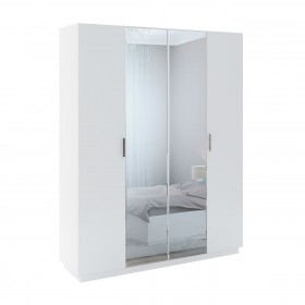 Шкаф с зер. 4 двери М22 Спальня Тиффани (белый текстурный) в Горняке - gornyak.katalogmebeli.com | фото